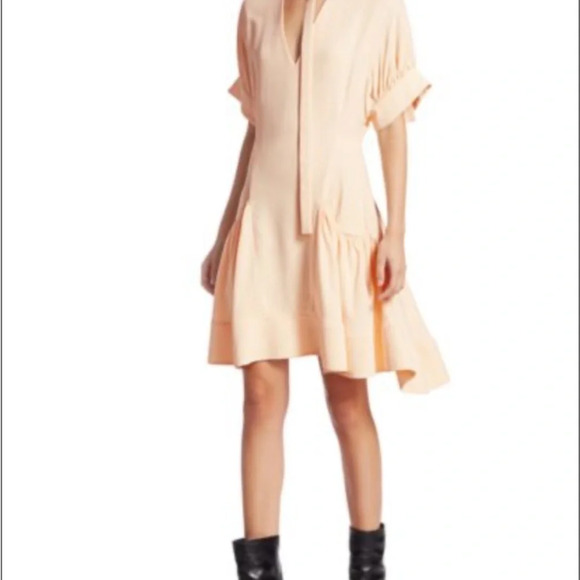 PROENZA SCHOULER Cream Gathered Crepe Dress from SAX 5th AVE girlcore feminine - Picture 4 of 16
